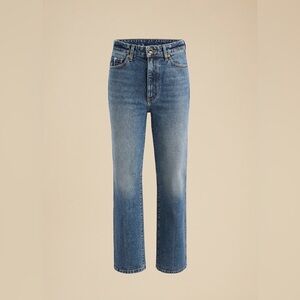 $520 Khaite Abigail 25 Stretch Columbia Jeans High Rise Straight Light Blue 26